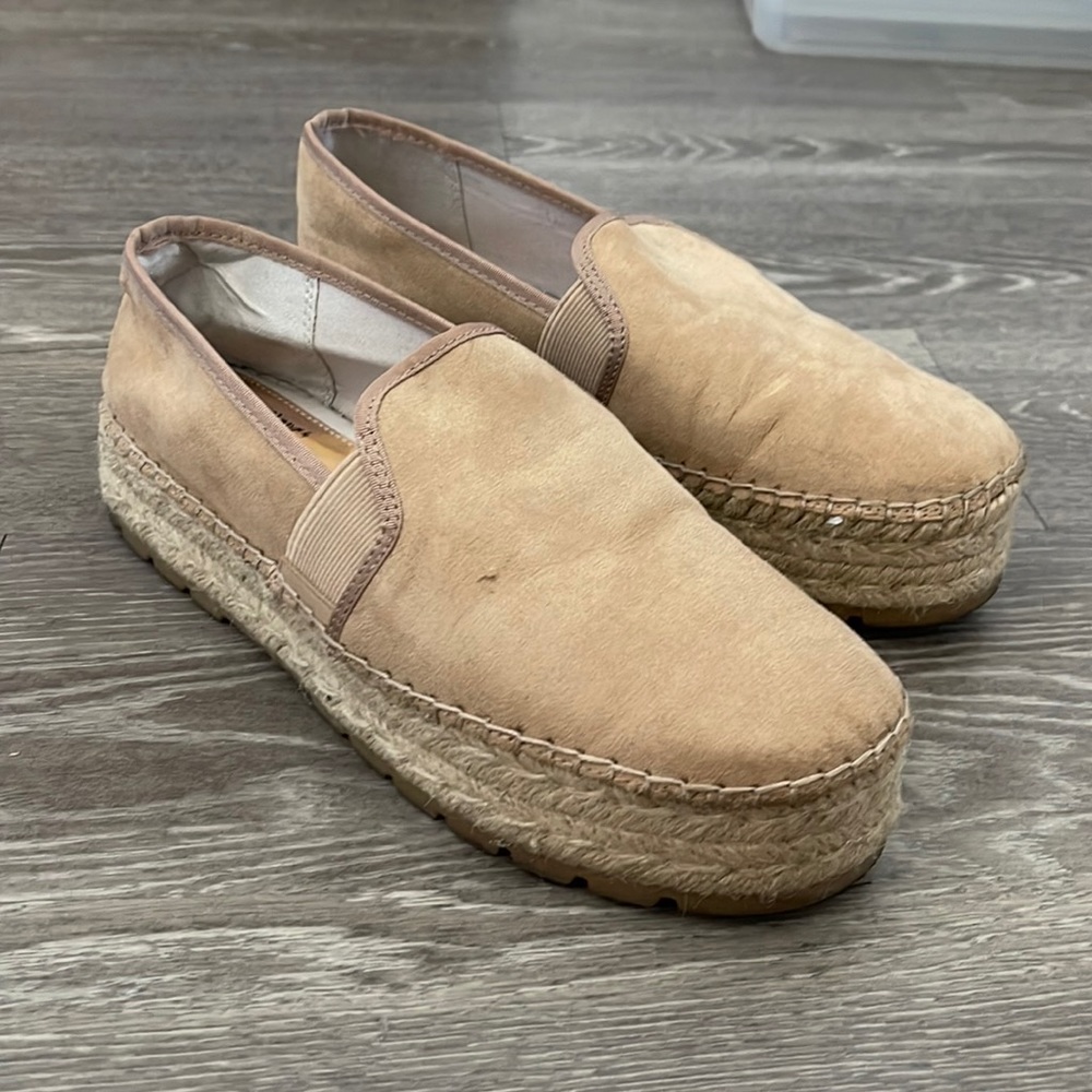 Sam Edelman beige suede platform espadrilles size 9.5